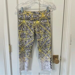SoulCycle Yellow and Gray Geometric Leggings Women's Size S/M